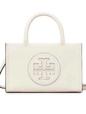 Tory Burch Cream Top-Handle Logo Tote